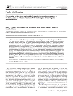 Examination of How Neighborhood Definition Influences