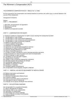 The Workmen`s Compensation (ACT)