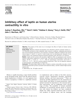 Inhibitory effect of leptin on human uterine contractility in