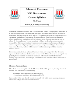 Advanced Placement NSL Government Course Syllabus