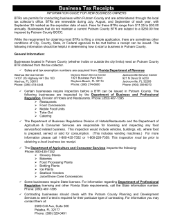 Business Tax Receipts - Putnam County, Florida