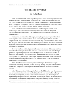 The Beauty of Virtue - Theosophical Society in America
