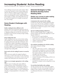 Increasing Students` Active Reading