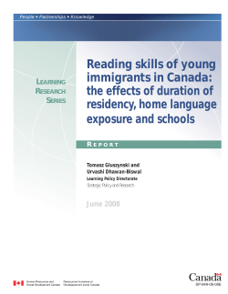 Reading skills of young immigrants in Canada: the