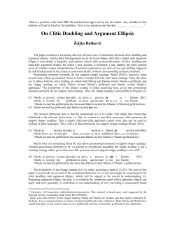 On Clitic Doubling and Argument Ellipsis