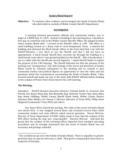 NAACP Houston Branch Legal Report On Sandra Bland