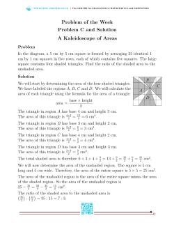 Problem of the Week Problem C and Solution A Kaleidoscope of Areas