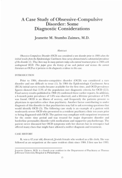 A Case Study of Obsessive-Compulsive Disorder