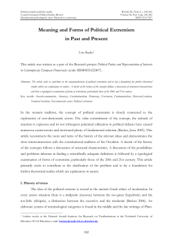 Meaning and Forms of Political Extremism in Past