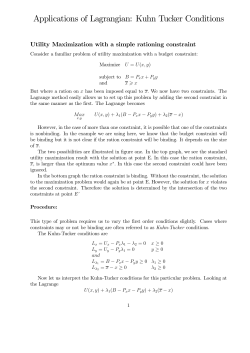 Applications of Lagrangian: Kuhn Tucker Conditions