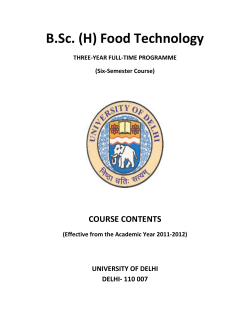 B.Sc. (H) Food Technology