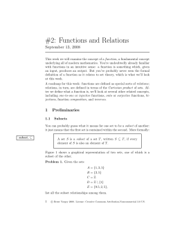 #2: Functions and Relations