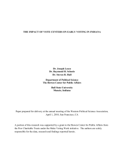 THE IMPACT OF VOTE CENTERS ON EARLY VOTING IN INDIANA