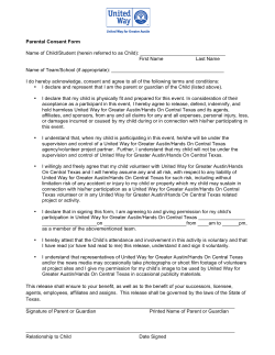 Parental Consent Form Name of Child/Student (herein referred to as
