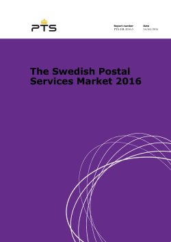The Swedish Postal Services Market 2016 - Post