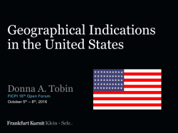 Geographical Indications in the United States