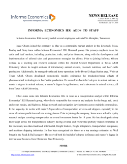 news release - Informa Economics