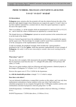 prime numbers, triangles and particular ratios 7-11 - Numerus