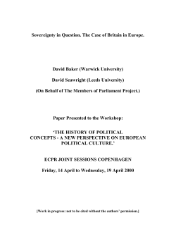 Sovereignty in Question. The Case of Britian in Europe