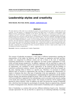 Leadership styles and creativity - The International Institute for