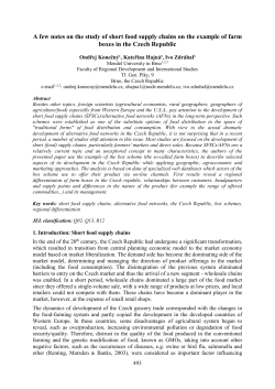 A few notes on the study of short food supply chains on the example