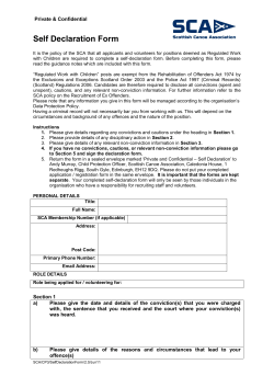 Self Declaration Form - Scottish Canoe Association