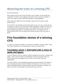 Mastering the art of a winning CFO