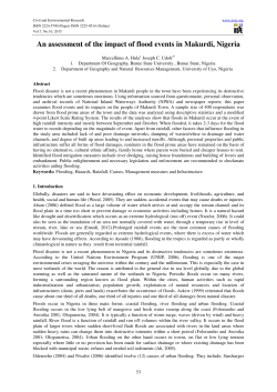 An assessment of the impact of flood events in Makurdi