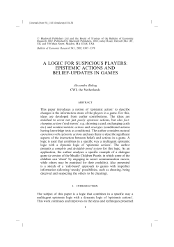 A Logic for Suspicious Players: Epistemic Actions and Belief