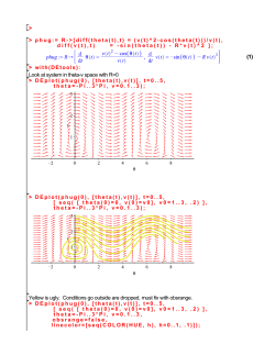 (1) > > > > > phug:= R->[diff(theta(t),t) = (v(t)^2