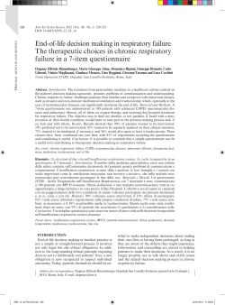End-of-life decision making in respiratory failure. The therapeutic