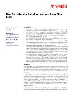 Have Active Canadian Equity Fund Managers Earned