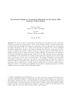 Investment Banks as Corporate Monitors in the