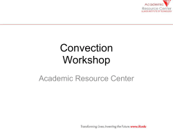Convection Workshop