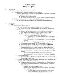The Apocalypse Chapter 1, part 1