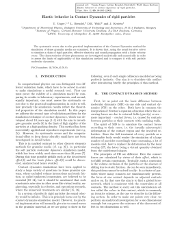 Elastic behavior in Contact Dynamics of rigid particles