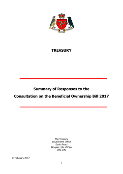 Beneficial Ownership Bill 2017 Consultation Response Document