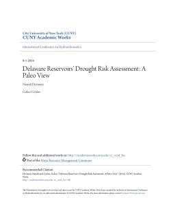 Delaware Reservoirs` Drought Risk Assessment: A Paleo View