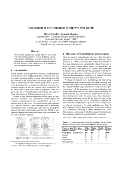 Development of new techniques to improve Web search