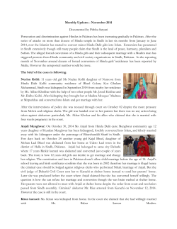 Monthly Updates - November 2014 Documented by Pirbhu Satyani