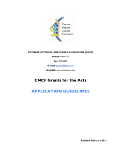CNCF Grants for the Arts APPLICATION GUIDELINES
