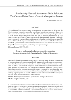 Productivity Gap and Asymmetric Trade Relations: The Canada