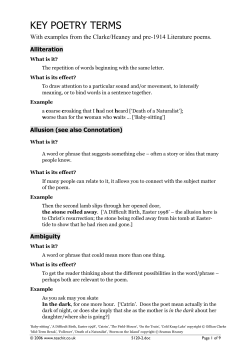 key poetry terms - Kingsworth International School