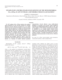 F1Fo ATPase kinetics - Journal of Experimental Biology