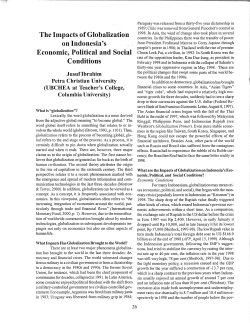 The Impacts of Globalization on Indonesia`s