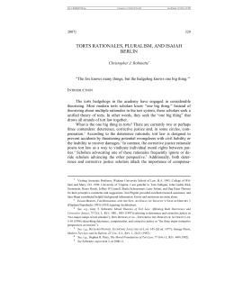 torts rationales, pluralism, and isaiah berlin