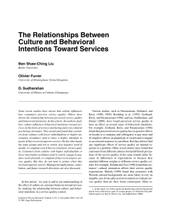 The Relationships Between Culture and Behavioral Intentions