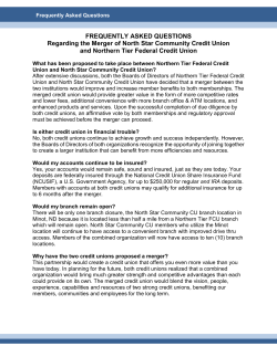 Merger FAQ - North Star Community Credit Union!