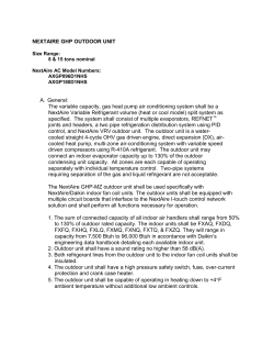 Specifications for Nextaire MGHP Outdoor Unit