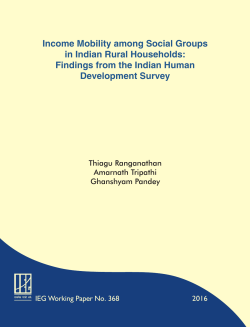 Income Mobility among Social Groups in Indian Rural Households